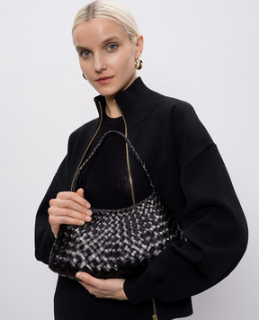 Dragon Rosanna black leather woven bag DGS68943