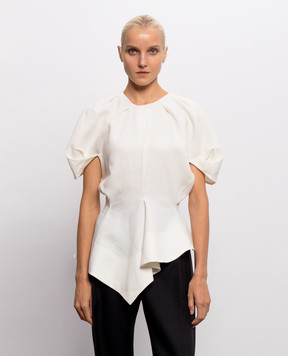 Khaite Rumi ivory linen and silk top 2489230