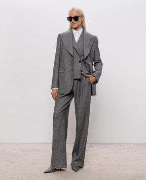 Dolce&Gabbana Gray wool and cashmere checked pants FTC17TFQ2O5