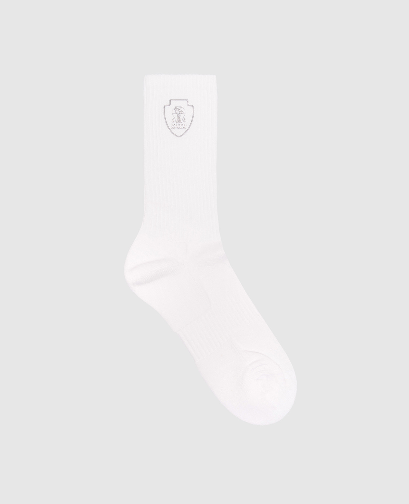 

White socks with embroidered logo Brunello Cucinelli