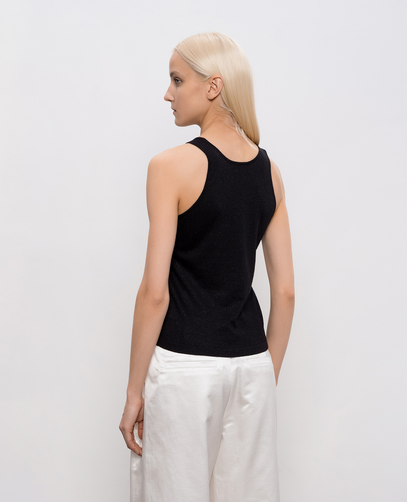 

Black cashmere and silk lurex tank top Brunello Cucinelli
