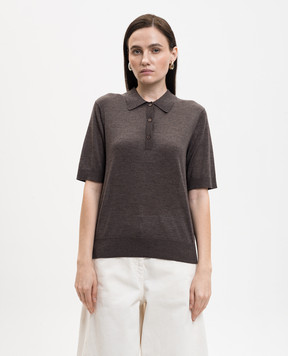 Loulou de Saison Migo brown cashmere polo shirt MIGO