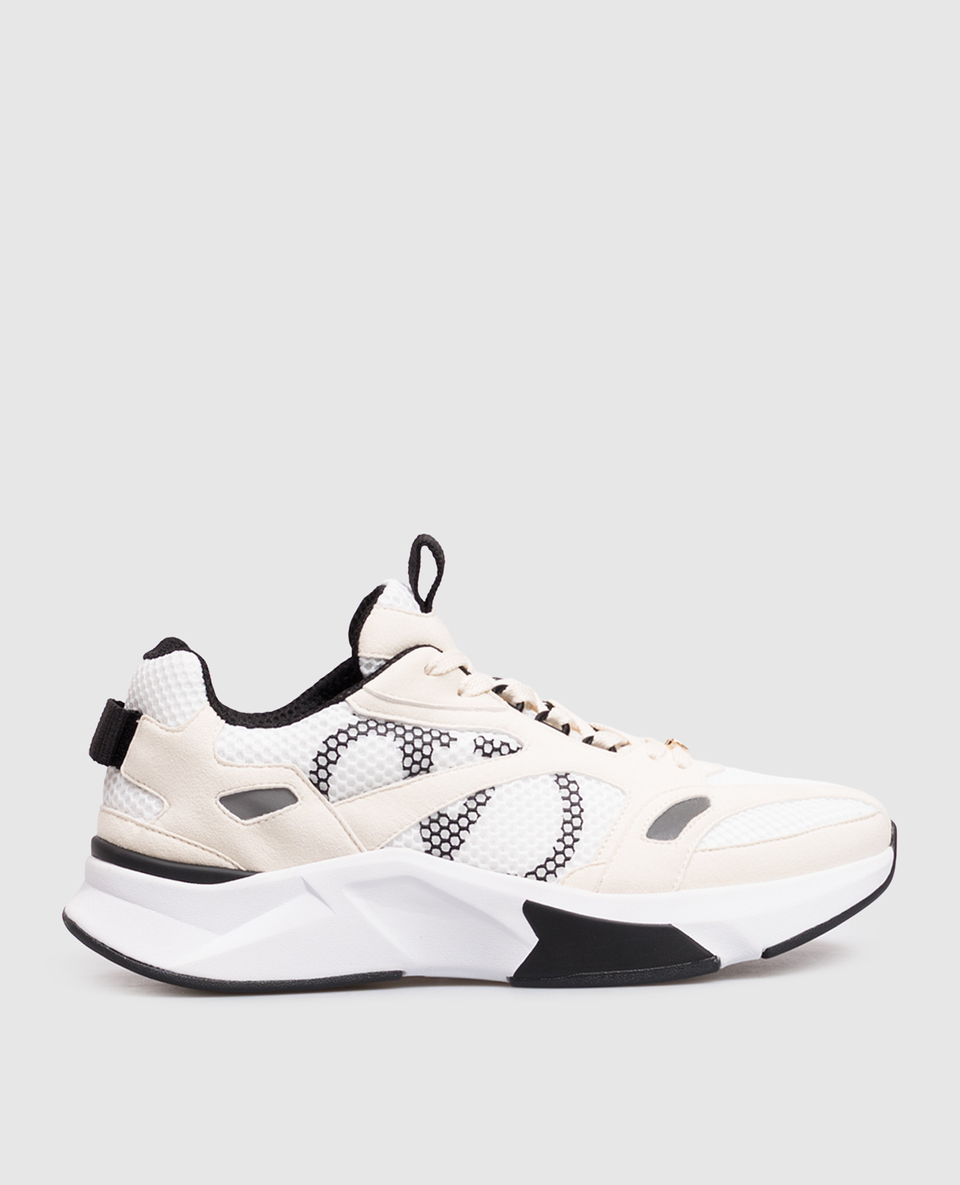 Ivory sneakers with reflective inserts