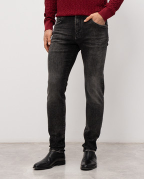 Dolce&Gabbana Grey slim jeans with a distressed effect GY07CDG8ON4