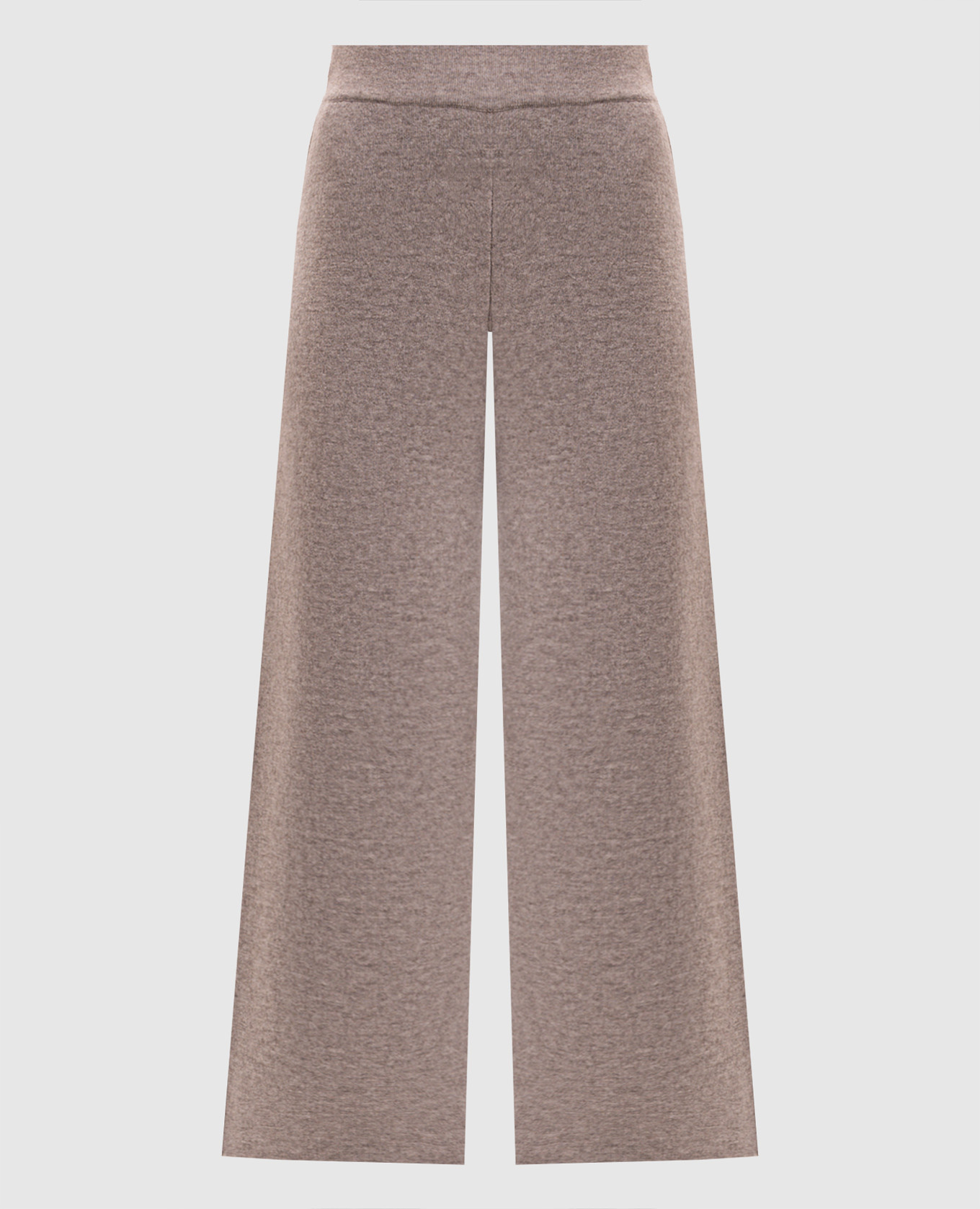 Beige wool and cashmere sweater with slits