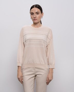 Peserico Beige jumper with monil chain A99087F149234S