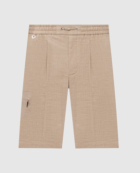 Stefano Ricci Beige linen and wool shorts M1T6100190LW001Q