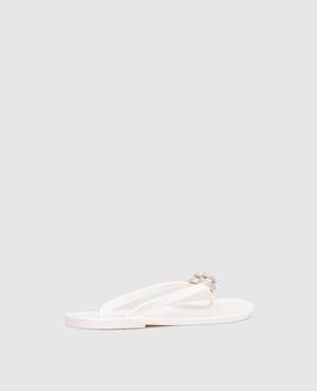 Mach&Mach Double Heart white flip flops S088805GUM