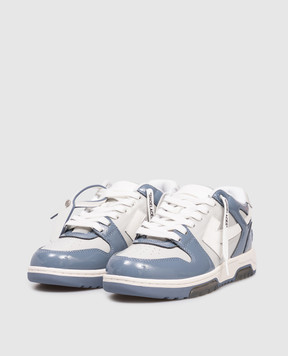 Off-White Out Of Office Blue Patent Leather Sneakers OWIA259F25LEA00A