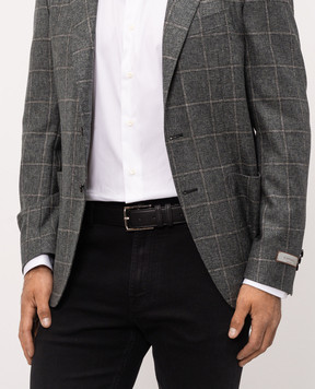 Kiton Black leather belt USCA006N00126