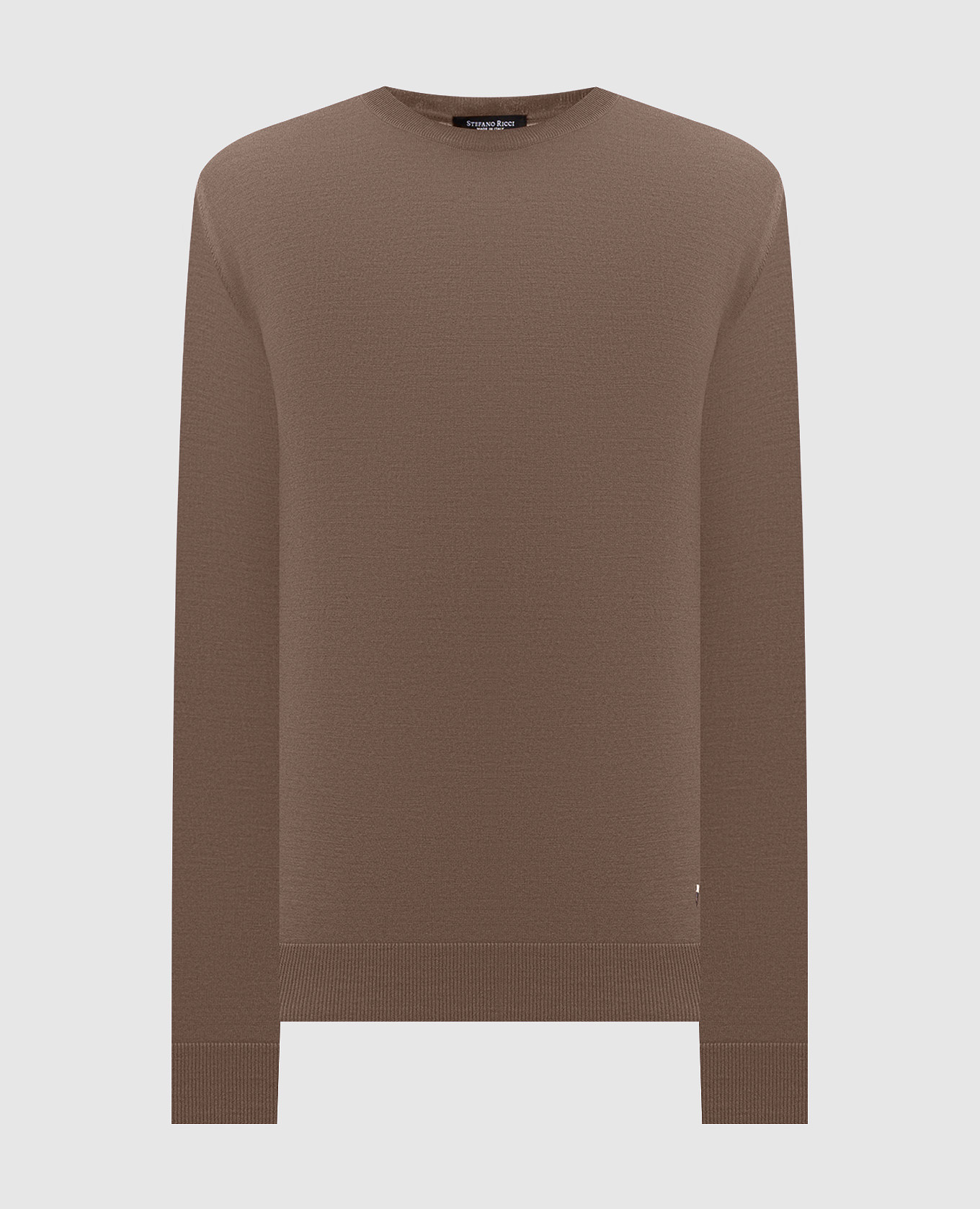 Brown wool jumper with logo monogram