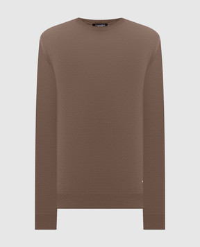 Stefano Ricci Brown wool jumper with logo monogram K303025G01F26345