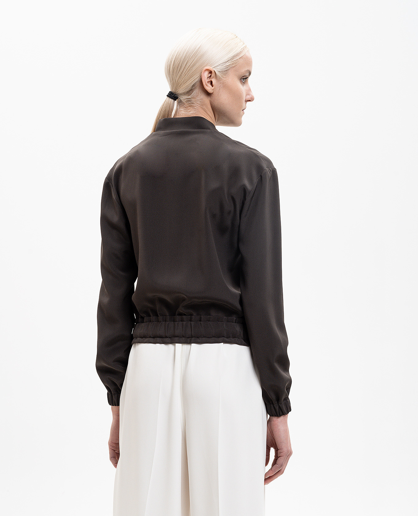 

Dark brown silk bomber jacket Kiton