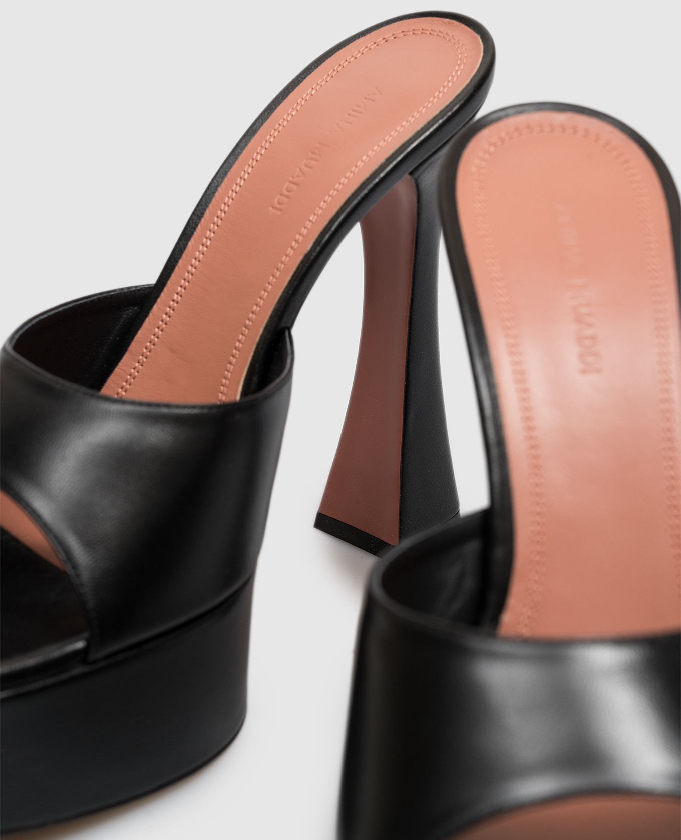 Dalida black leather mules Amina Muaddi 5