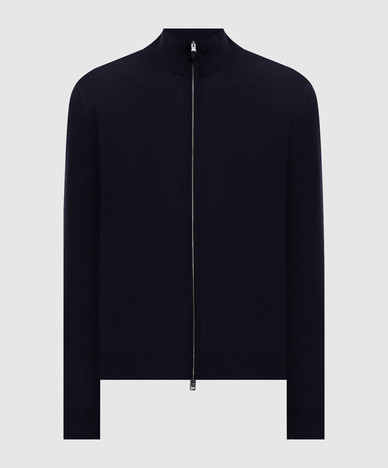 Blue wool cardigan