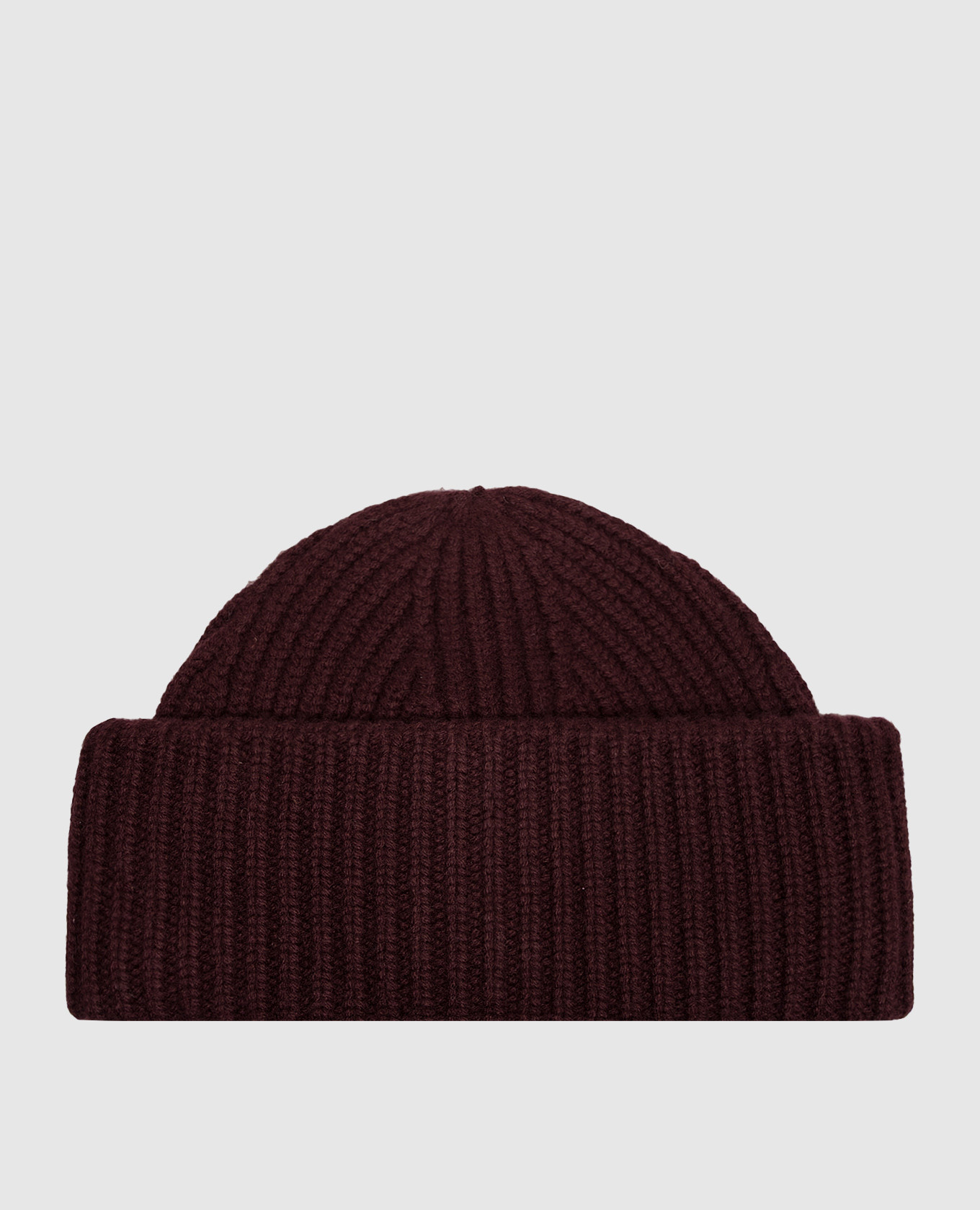 Burgundy beanie hat made of wool and cashmere