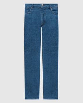 Enrico Mandelli Blue slim jeans with logo patch 0MIAMI5337