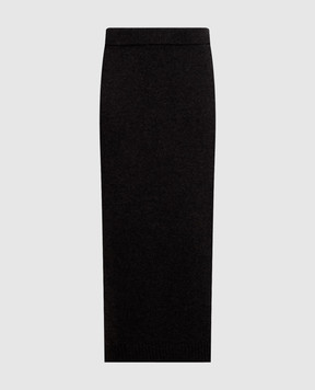 Peserico Dark brown wool, silk and cashmere skirt A95033F07K09283