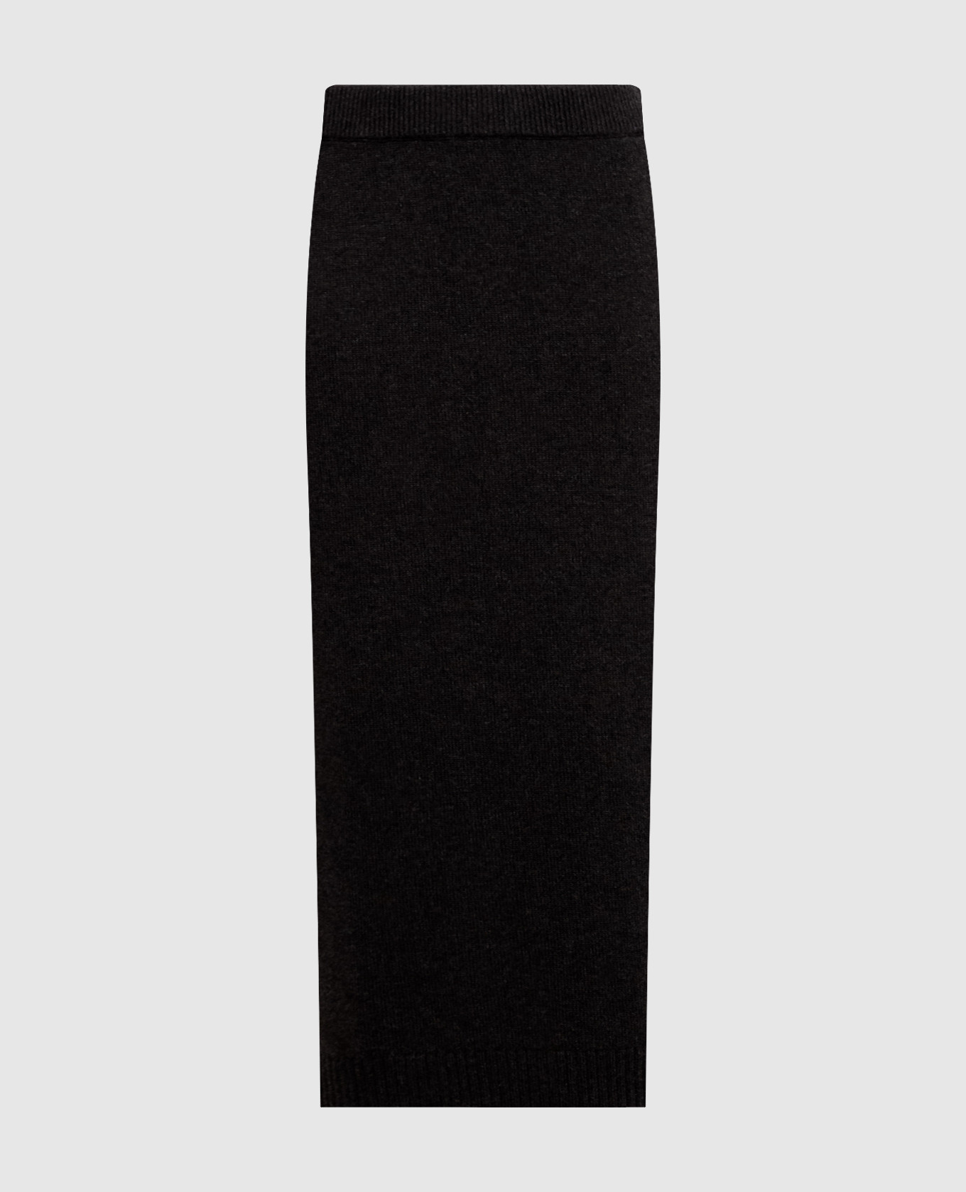Dark brown wool, silk and cashmere skirt