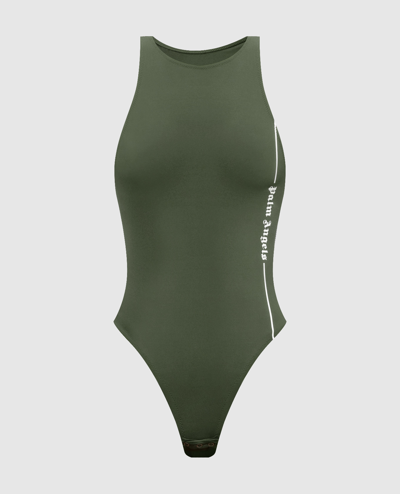 Khaki bodysuit with logo print