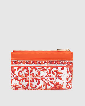 Dolce&Gabbana Orange cardholder with Majolica print BI1261AO026