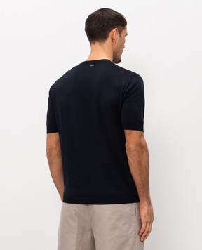 Agnona Blue silk t-shirt KT11U150Q1812