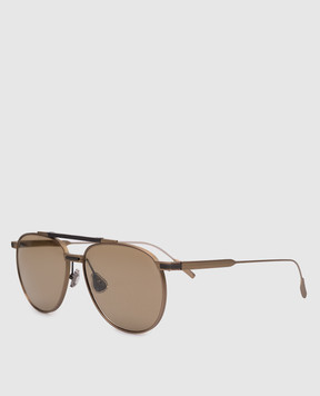 Brunello Cucinelli Intarsia Rays Gold Sunglasses MOCPATTS11