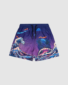 Sprayground Children's purple printed swim shorts SPY1307PRPL