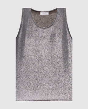 Peserico Gray T-shirt with lurex A08003D07007