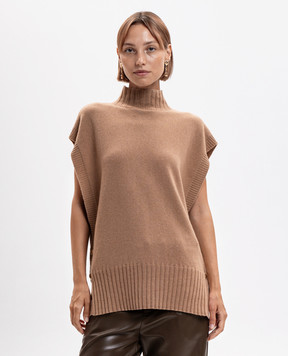 Twinset Brown vest with wool and cashmere 262TP3503