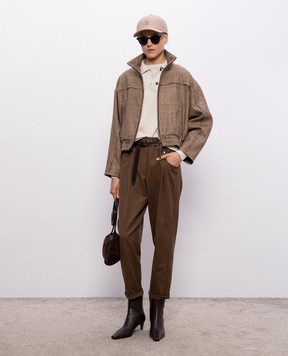 Brunello Cucinelli Ivory cashmere and silk T-shirt M41810000P