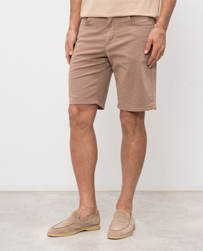 Stefano Ricci Brown shorts with embroidered monogram logo M8T6100080TFANT