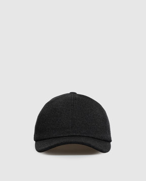 Bertolo Cashmere Dark gray cashmere cap 000301002287