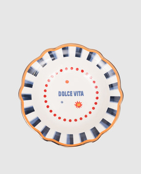 Baci Milano Dolce Vita white porcelain soup plate PLA2DOL01