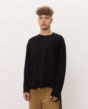 Ann Demeulemeester Black longsleeve with the inscription Dear Night Thoughts B0014553FA206