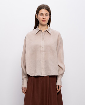 Brunello Cucinelli Gray linen shirt with sequins MA698RH306