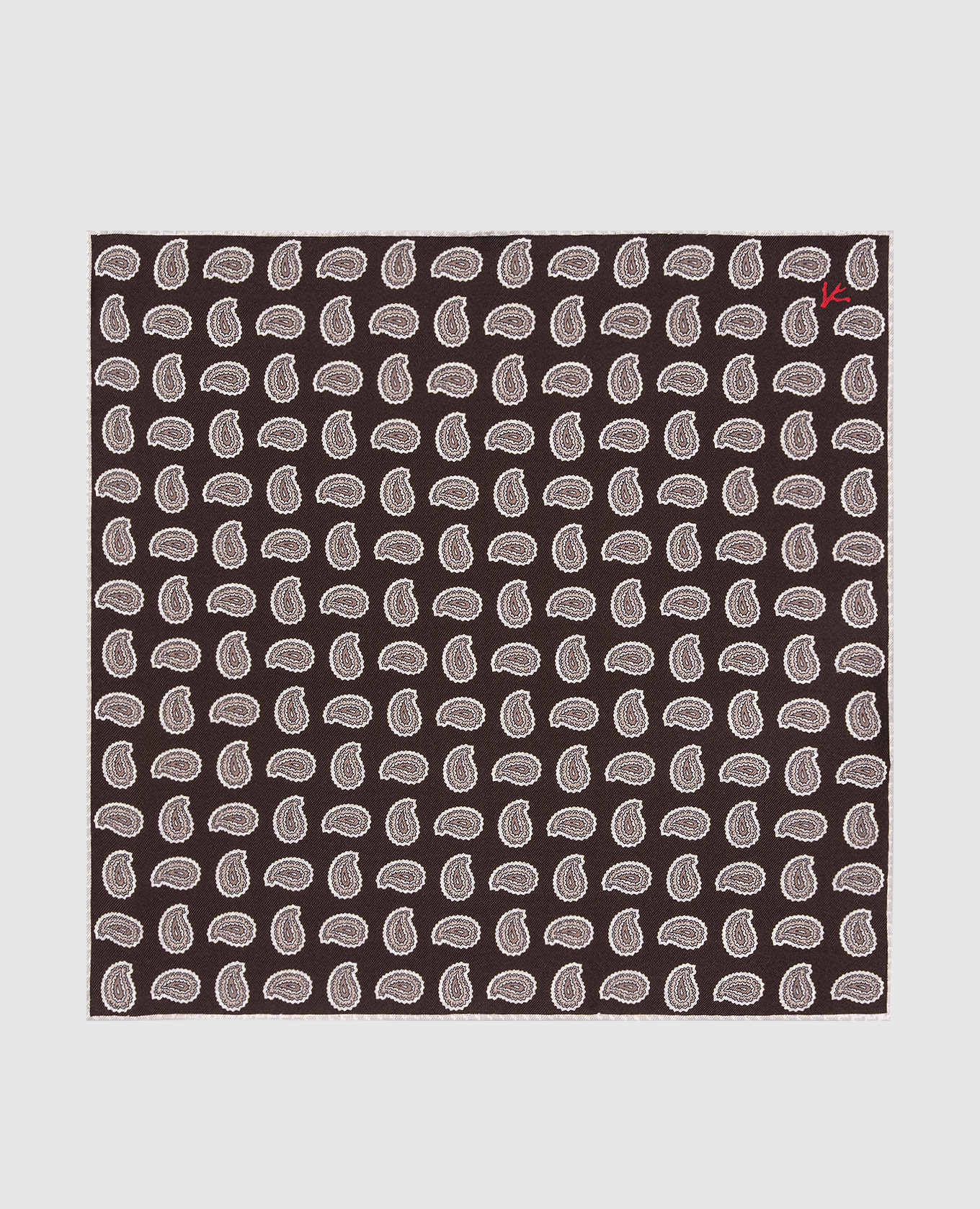 Brown silk pachet scarf ISAIA