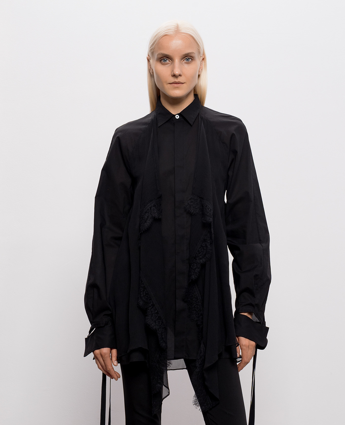 Black Sini blouse with silk Ann Demeulemeester 3