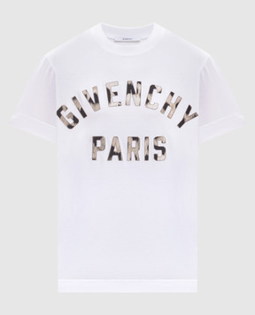 Givenchy White T-shirt with a patch BW70G83YV2