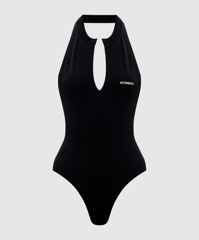 Black bodysuit with open back