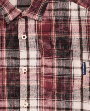 Palm Angels Children's burgundy checked shirt F6PAJGSI134