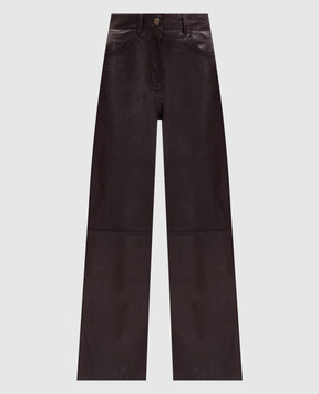 Momoni Aoki brown leather pants MOPA03846MO
