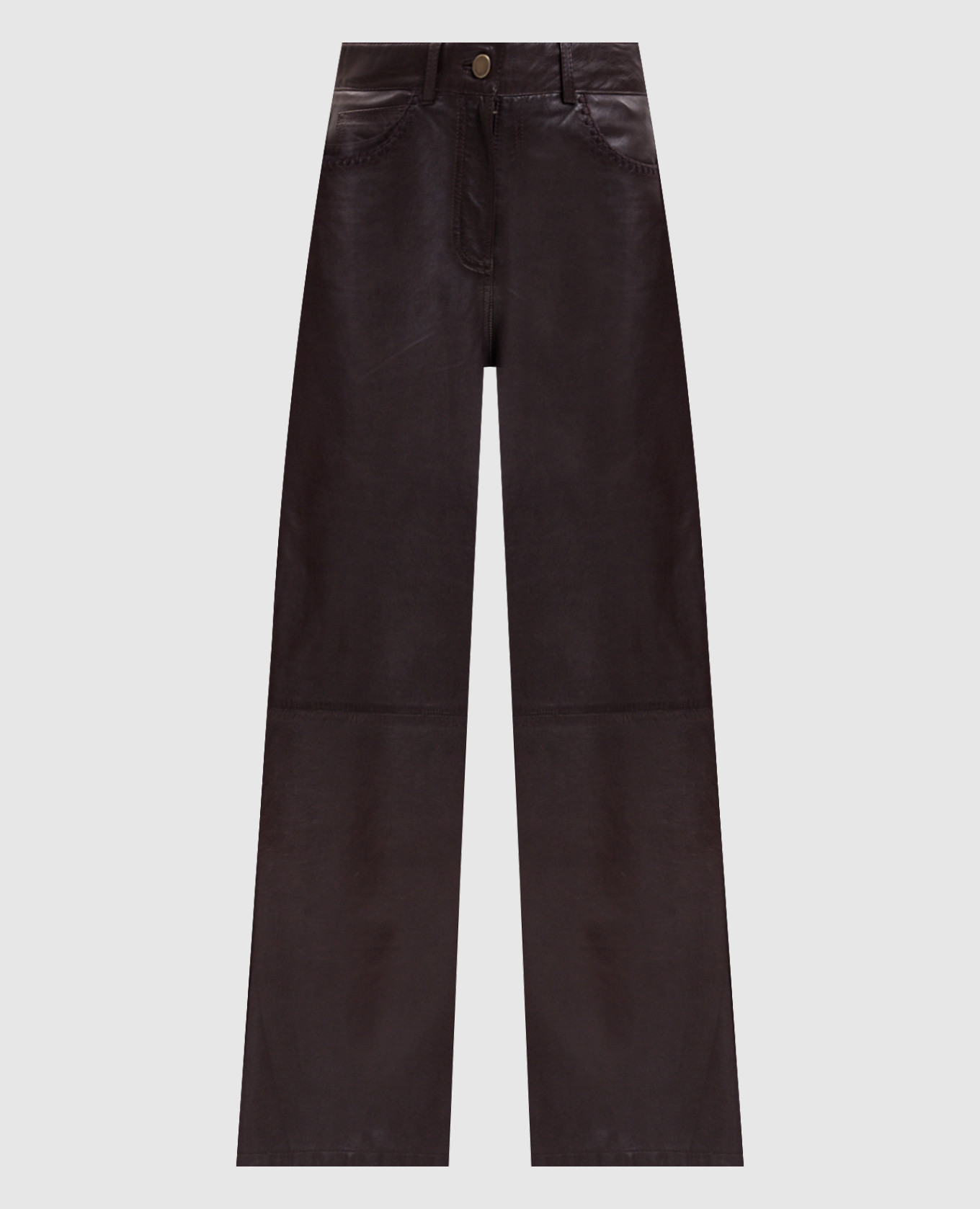 Aoki brown leather pants Momoni