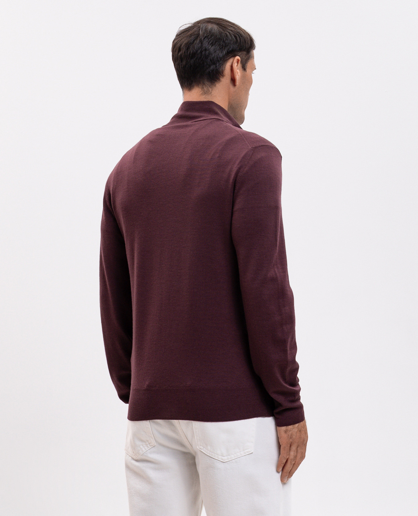 Burgundy wool cardigan Canali 4