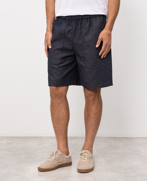 CAPOBIANCO Blue linen shorts 20M850TP00