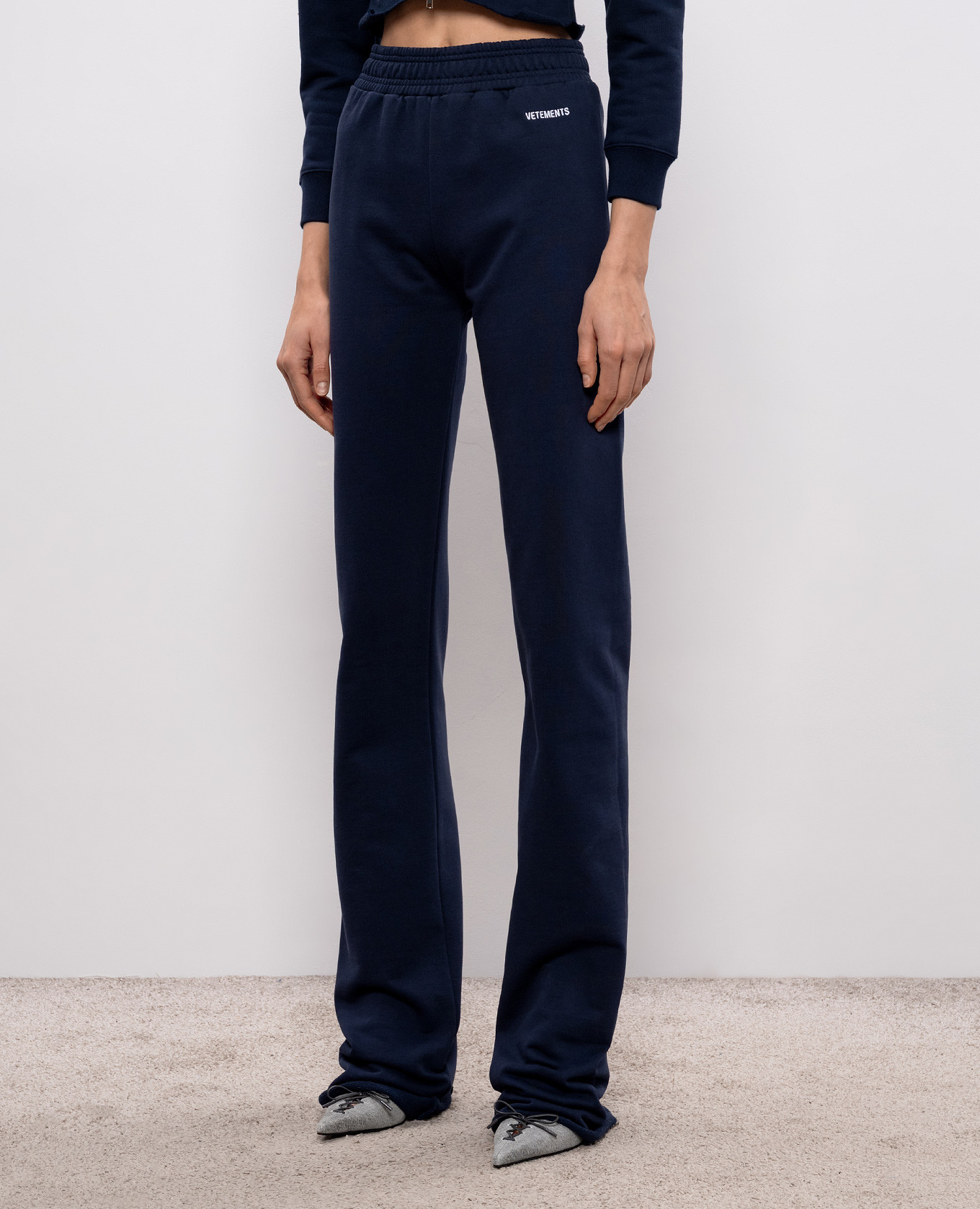 

Blue sweatpants with logo embroidery Vetements