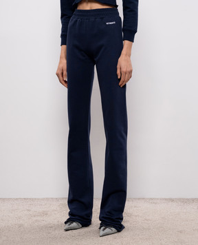 Vetements Blue sweatpants with logo embroidery WE76SP498N