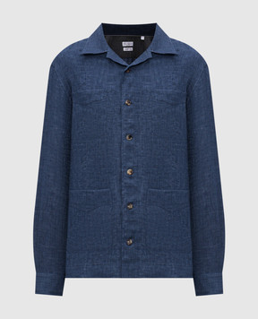 Brunello Cucinelli Blue linen shirt MF6300648