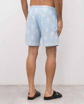 Alexander McQueen Blue printed swim shorts 8472614419Q