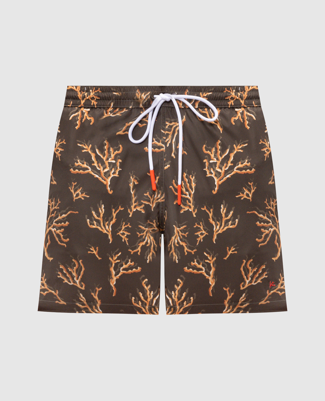 

Khaki printed swim shorts ISAIA